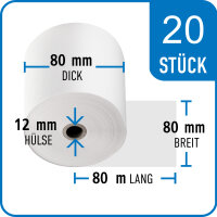Thermorolle 80 mm x 80 mm x 12 mm x 80 m | 55 gr. | VPE...