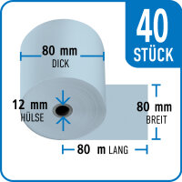 Thermorolle BLUE4EST 80 mm x 80 mm x 12 mm x 80 m | VPE...